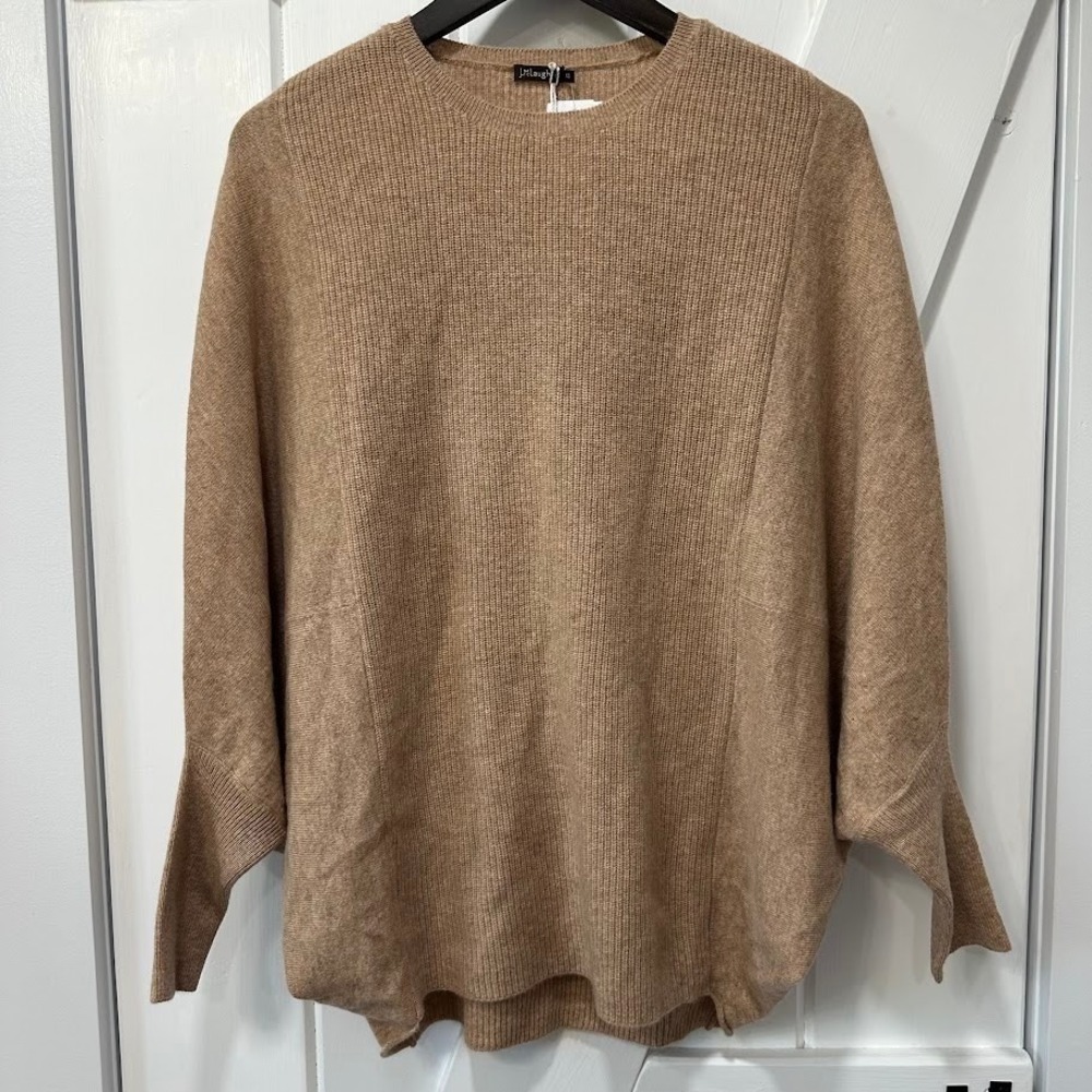 J. McLaughlin Womens Rudd Sweater Size XS 100% Cashmere Camel Dolman Sleeve NEW